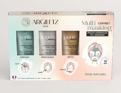 Coffret trio de masques à l'argile (blanche, verte & jaune)